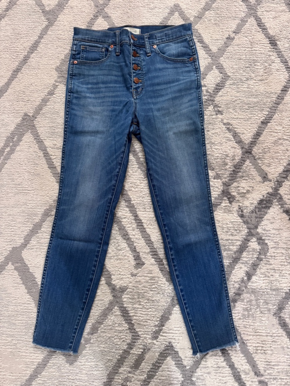 Madewell Blue High-Rise Button-Fly Skinny Jeans